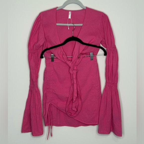Bananhot x Revolve Pink 2 Piece Set XS Top S Skirt Like New - Picture 4 of 10